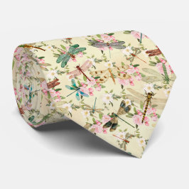 Corbata Vintage Dragonfly Cuello Floral