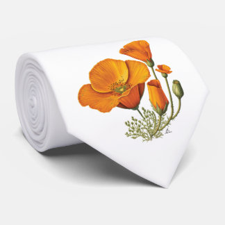 Corbata Vintage estilo Cute California Poppy Flower Tie