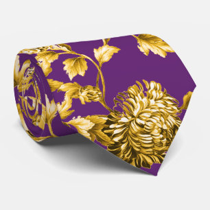 Corbata Vintage moderno púrpura Toile floral botánico de