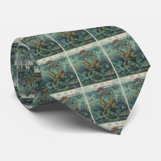 Corbata Vintage Poseidon & Sunken Ships Ilustracion