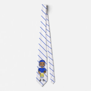 Corbata vintage retro jugador de fútbol azul amarillo simp