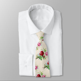 Corbata vintage roses in ivory color