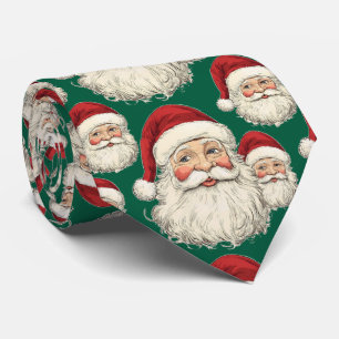 Corbata Vintage Santa Navidades Green