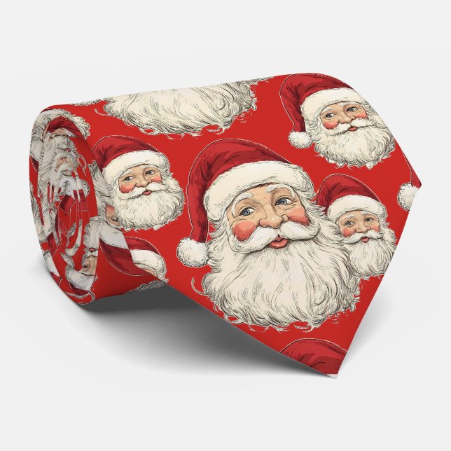 Corbata Vintage Santa Navidades Red (Enrollado)