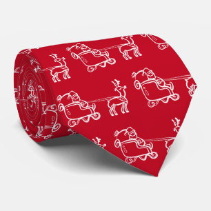 Corbata Vintage Santa Red Festive Favor del Humor Retro