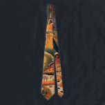 Corbata Vintage Science Ficción Futurista City Volador Aut<br><div class="desc">¡Ya está disponible! ¡Corbatas impresas de doble cara! ¡Dos veces más agradable! Imagen de ficción de ilustracion de viajes y transporte con historietas clásicas retro de ciencia ficción en un entorno urbano con una ciudad del futuro. Los edificios arquitectónicos tienen forma de conos y los vehículos vuelan en el cielo...</div>