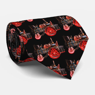 Corbata VINTAGE STEAM LOCOMOTIVE Red Black