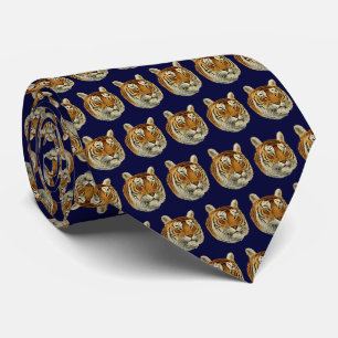 Corbata Vintage Tiger Head Navy Blue BG