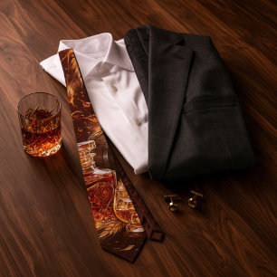 Corbata Vintage vaso de Whiskey y barril de roble de caoba
