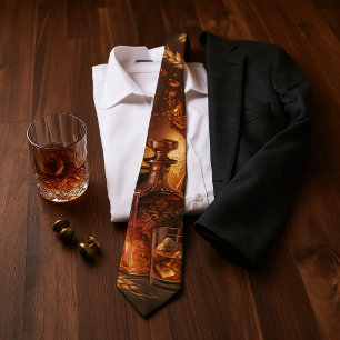 Corbata Vintage vaso de Whiskey y barril de roble de caoba