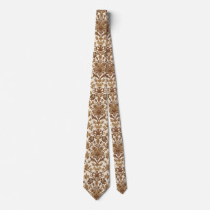 Corbata Vintage William Morris Veneciano Floral Marrón Bla
