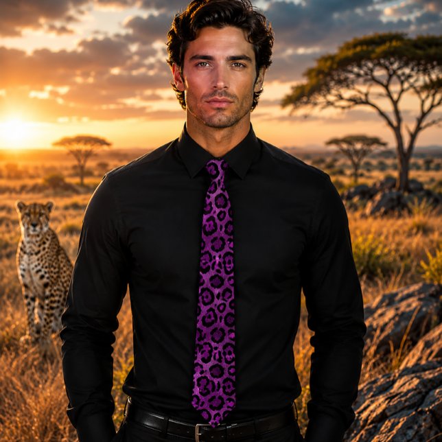 Corbata Violeta Vibrante Leopardo (Subido por el creador)
