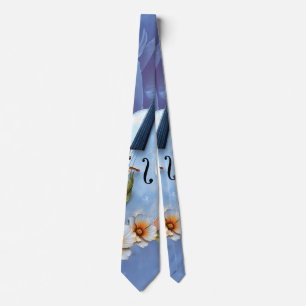 Corbata Violín blanco con flores - Música elegante y natur