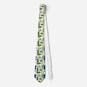 Corbata Violinas - Patrón azul y verde