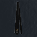 Corbata vítores a 50 años de negro y oro moderno<br><div class="desc">Regalo de 50 años de purpurina moderno negro y oro. Forma parte de una elegante colección.</div>