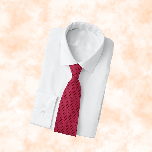 Corbata Viva Magenta y puntos negros a la moda (Subido por el creador)
