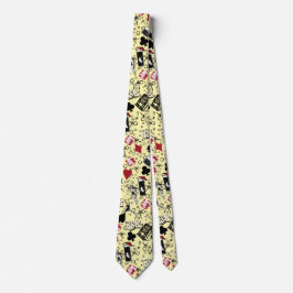 Corbata Viva Vegas Casino Retro Gambling Yellow