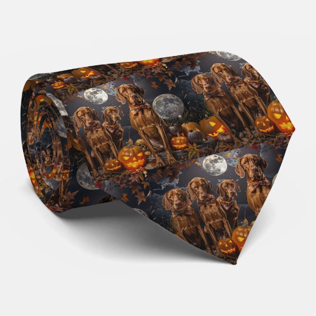 Corbata Vizsla Halloween Espeluznante (Enrollado)