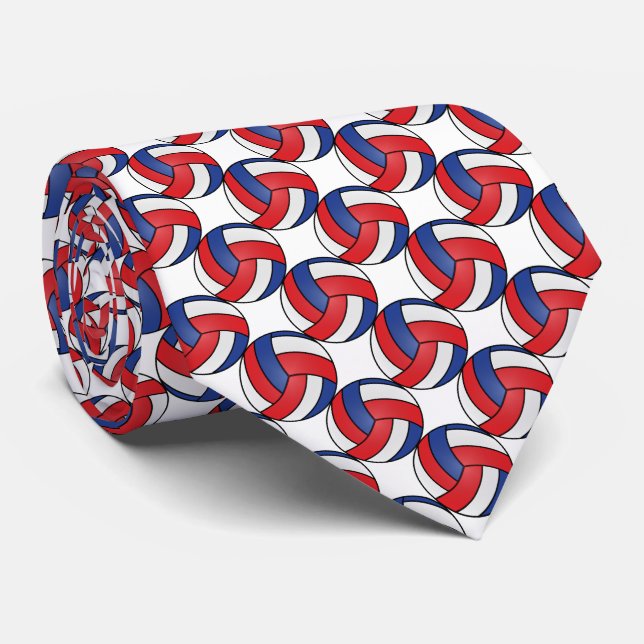 Corbata Voleibol deportivo - Rojo, Blanco y Azul (Enrollado)