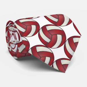 Corbata Voleibol deportivo rojo y blanco oscuro