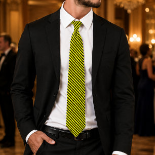 Corbata Volt Sovereign   Lujo Negro y Amarillo Rayado