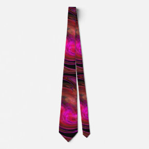 Corbata VORTEX PSICODELIC DE LUZ FRACTAL, Marrón rojo negr