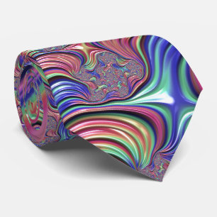 Corbata Vórtice Colorido Resumen Espiral Trippy Fractal