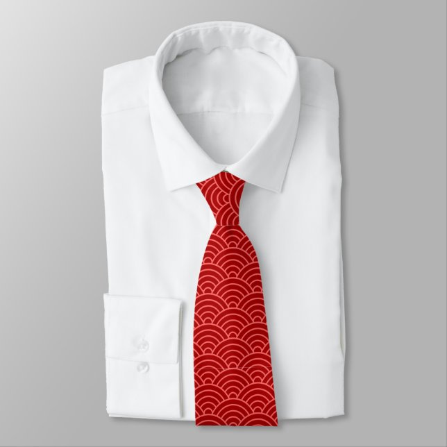 Corbata Wagara - Seigaiha (Ola del Océano) (Atado)