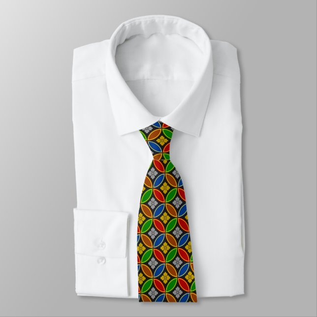 Corbata Wagara - Shippo (Círculos entrelazados) (Atado)