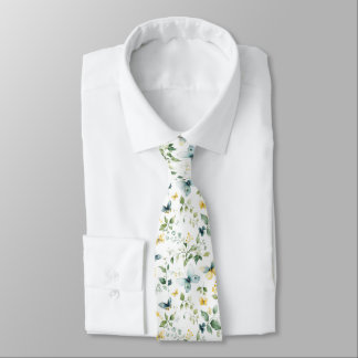 Corbata Watercolor Butterfly Floral Pattern in Soft Yellow
