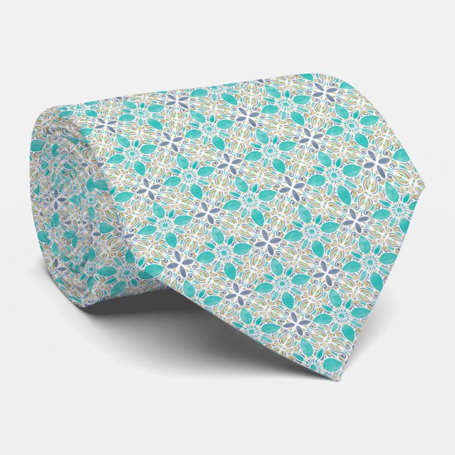 Corbata Watercolor Geo _ Breeze (Enrollado)