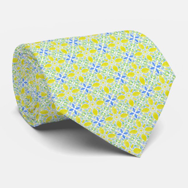 Corbata Watercolor Geo _ Citrus (Enrollado)