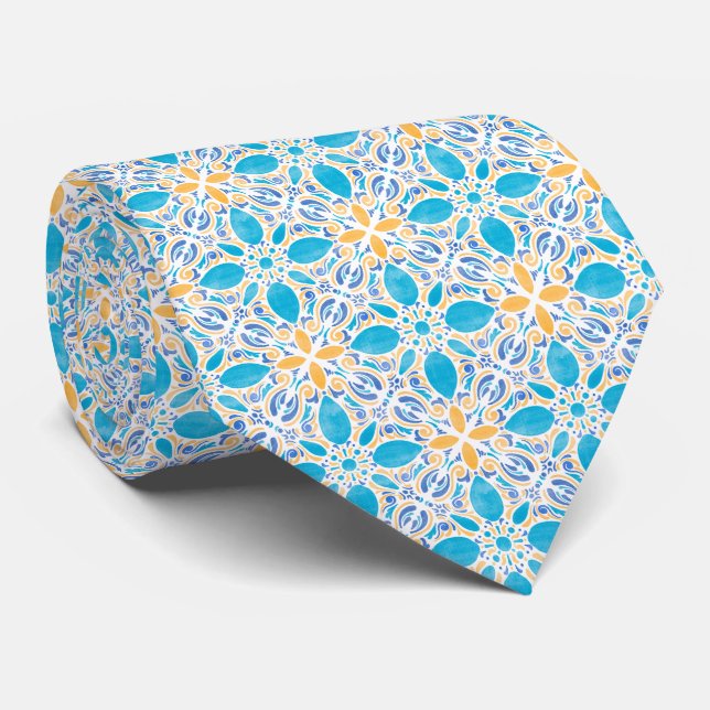 Corbata Watercolor Geo _ Summer (Enrollado)