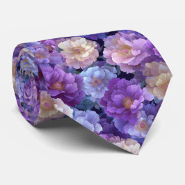 Corbata Watercolor Purple Peony Floral Pattern