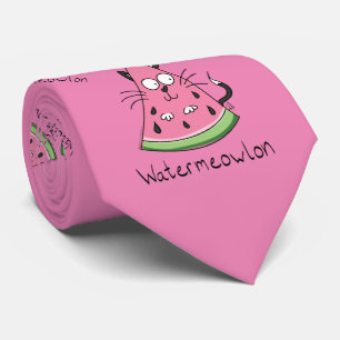 Corbata Watermeowlon Watermelon Cat Funny's Tie