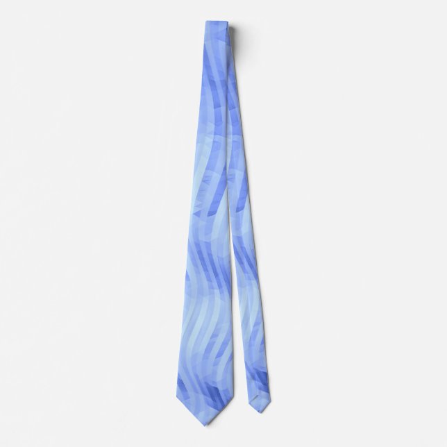 Corbata Wave Strin Geométrico Artsy Blue Tie (Anverso)