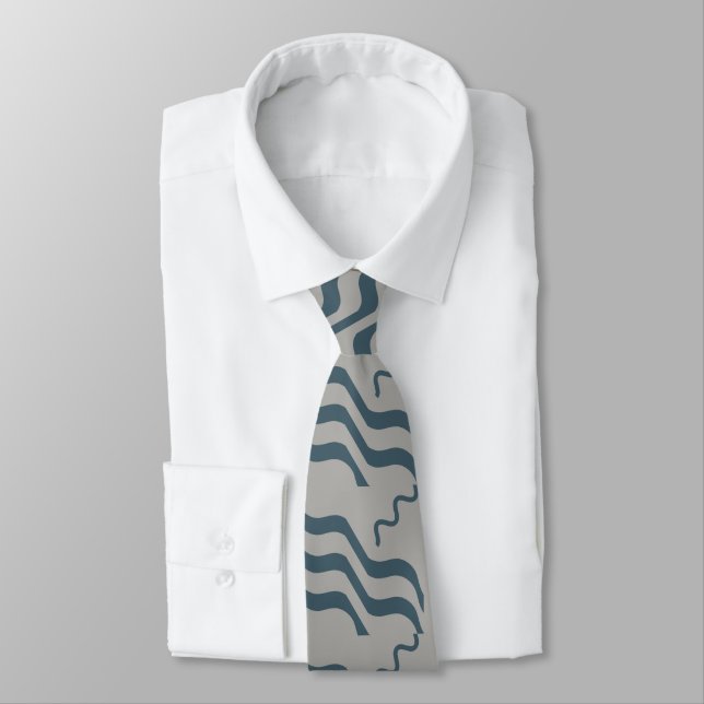 Corbata Waves Beachy Design Blue Gray (Atado)