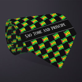 Corbata Wavy Sao Tome and Principe Flag Pattern 