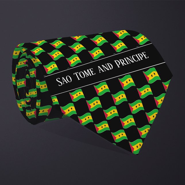 Corbata Wavy Sao Tome and Principe Flag Pattern  (Subido por el creador)