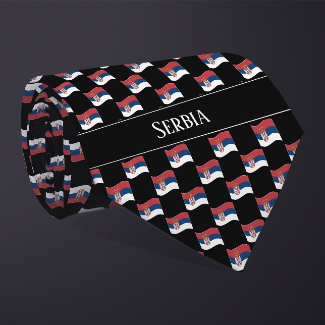 Corbata Wavy Serbia Flag Pattern  (Subido por el creador)