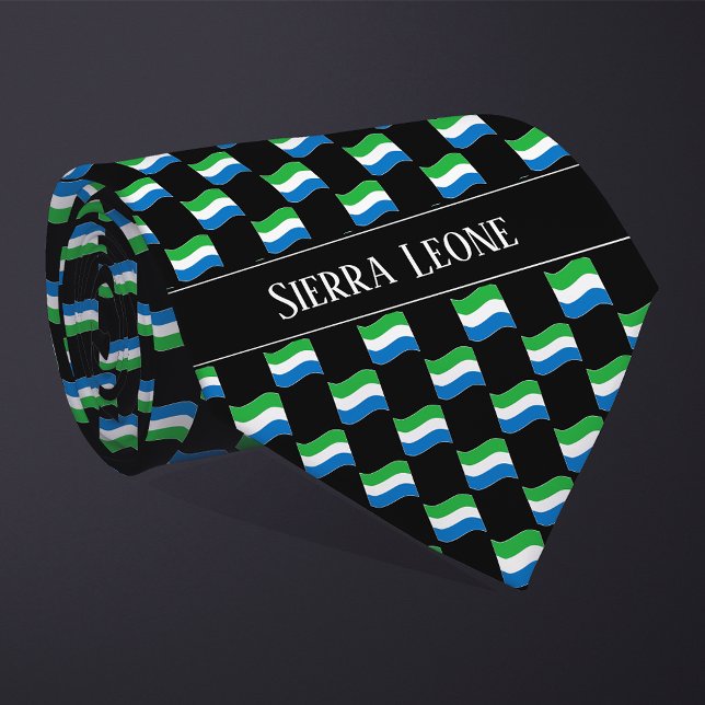 Corbata Wavy Sierra Leone Flag Pattern  (Subido por el creador)