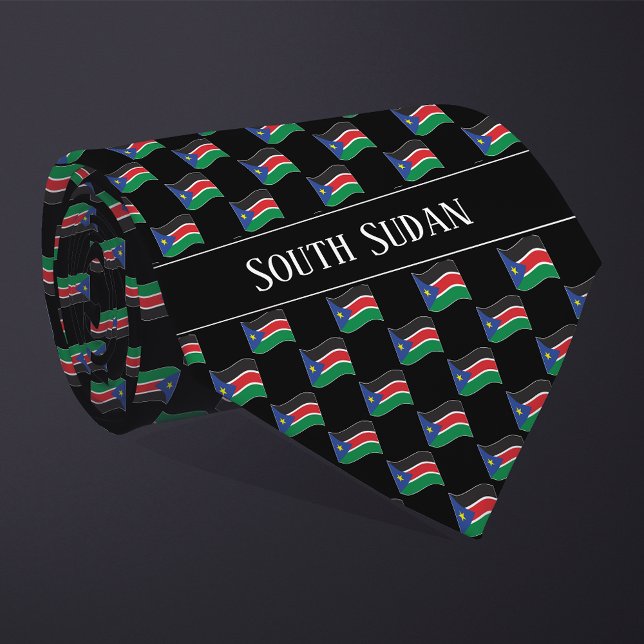 Corbata Wavy South Sudan Flag Pattern  (Subido por el creador)