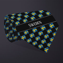 Corbata Wavy Sweden Flag Pattern 