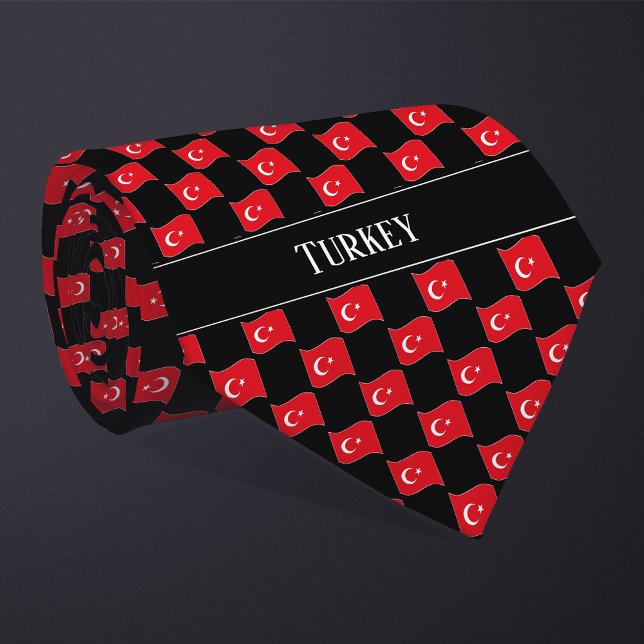 Corbata Wavy Turkey Flag Pattern  (Subido por el creador)