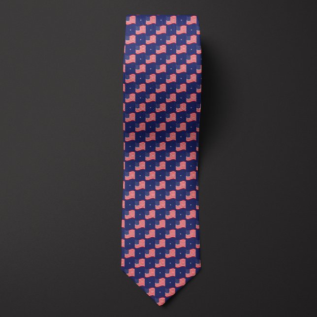 Corbata Wavy U.S. Flag Star Pattern (Subido por el creador)