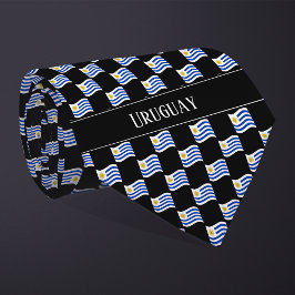 Corbata Wavy Uruguay Flag Pattern