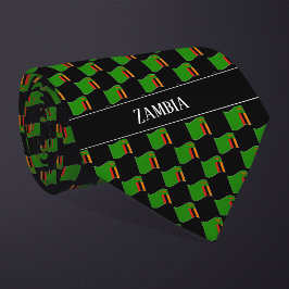 Corbata Wavy Zambia Flag Pattern 