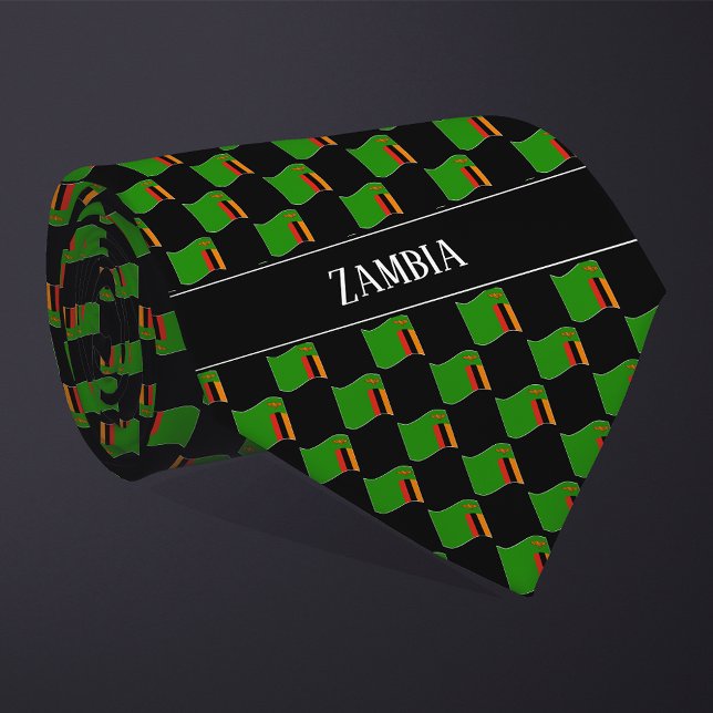 Corbata Wavy Zambia Flag Pattern  (Subido por el creador)