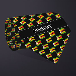 Corbata Wavy Zimbabwe Flag Pattern 