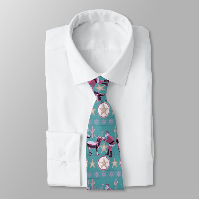 Corbata Western Christmas Donkey Reindeer Neck Tie (Atado)